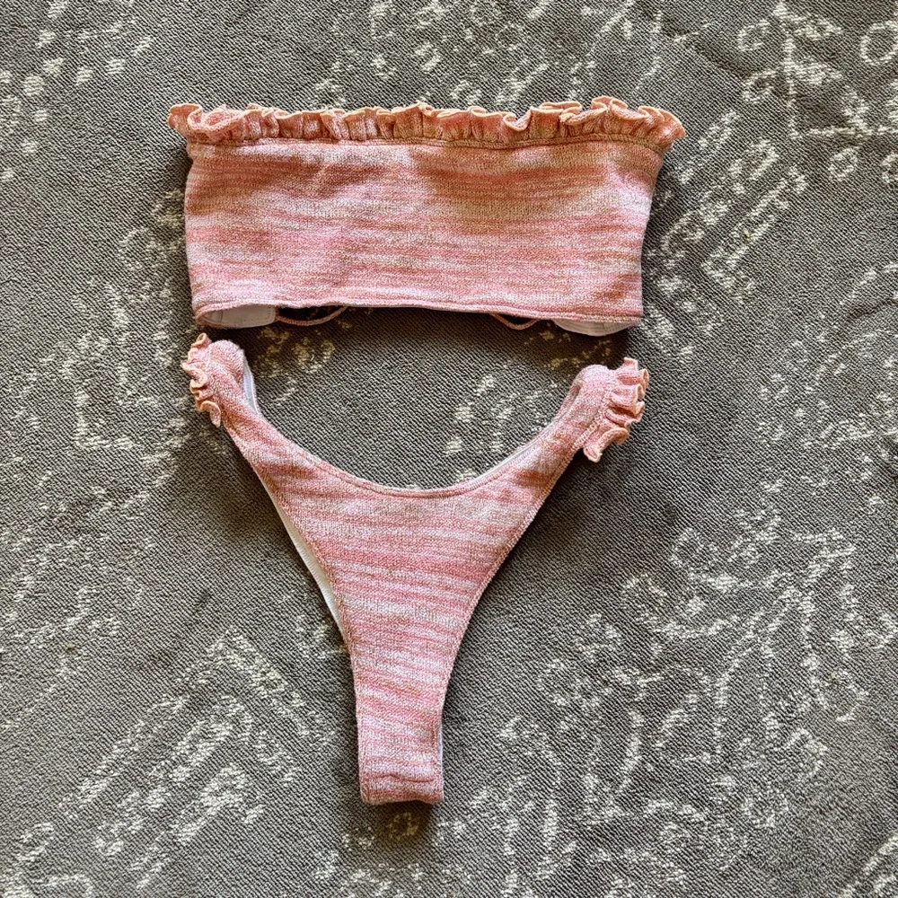 Pink Ruffled Bikini Set - Picture 1 of 4
